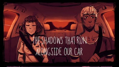 The Shadows That Run Alongside Our Car