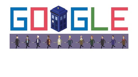 Google Doodle: Doctor Who 50th Anniversary