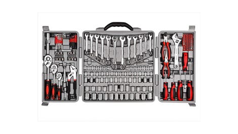 CARTMAN 205 Piece Ratchet Wrench Tool Set,1/4" & 3/8" & 1/2" Drive with SAE/Metric Sockets Kit