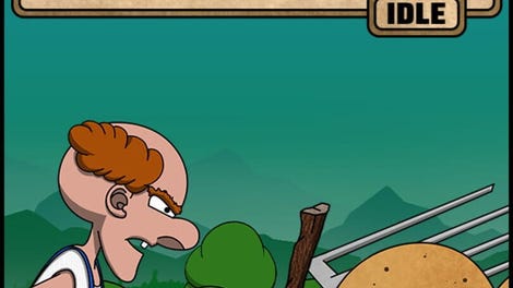 Farmer Against Potatoes Idle