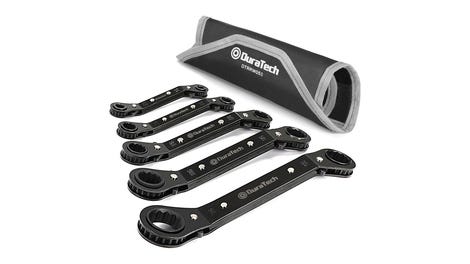 DURATECH 5 Pc Double Offset Box End Reversible Ratcheting Wrench Set