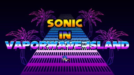 Sonic In VaporWave Island