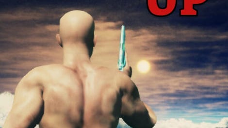 Bald Man Climbs Up