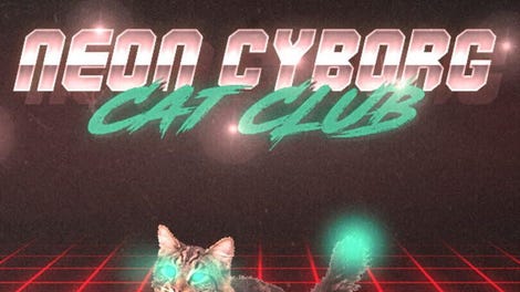 Neon Cyborg Cat Club