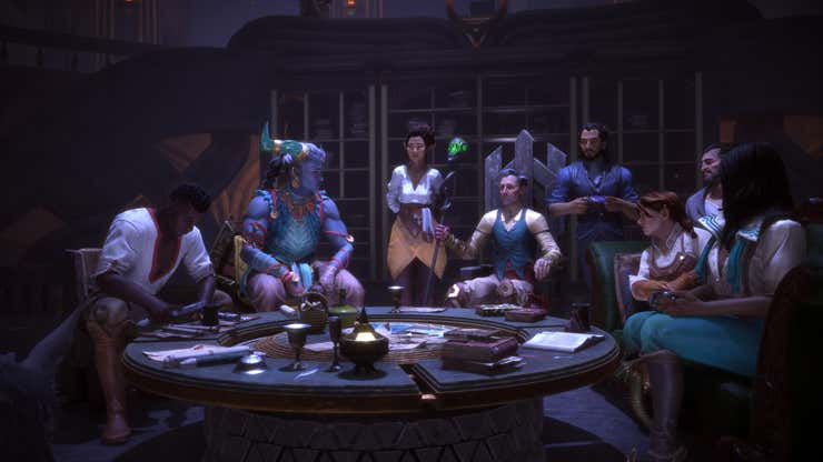 Image for This Unused Art Is The Coolest Dragon Age: The Veilguard’s Party Has Ever Looked