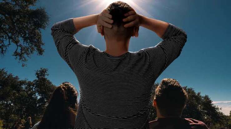 Image for Really Tall Guy Blocks View Of Solar Eclipse