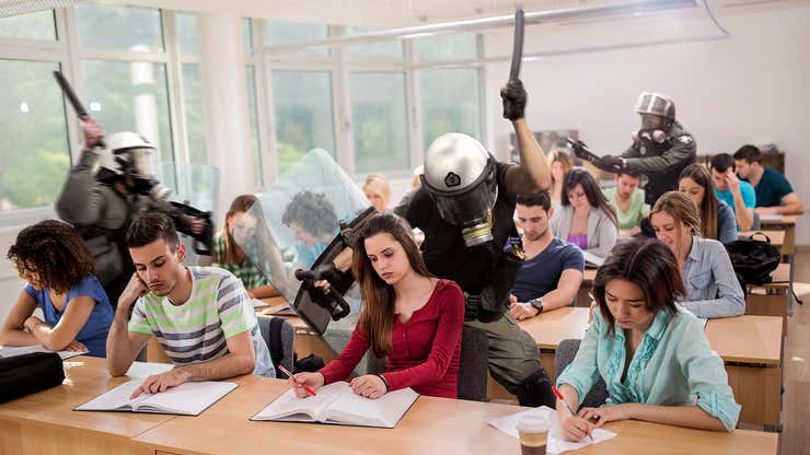 Image for Bored Riot Cops Break Up Calculus Class