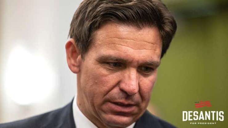 Image for Disturbing DeSantis Ad Reveals Candidate Wearing Rubber Diaper To Focus On Campaigning