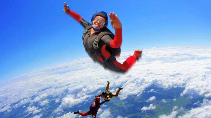 Image for Skydiver Ascending Directly Upwards Clearly Didn’t Listen To Instructions