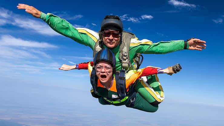 Image for Skydiving Instructor Not Opening Parachute Until You Change Tone