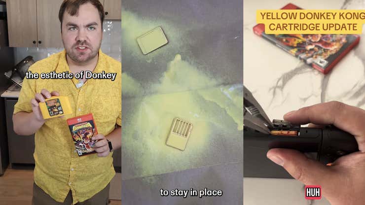 Image for Guy Goes Viral Painting Donkey Kong Bananza Yellow And Ruining His Switch