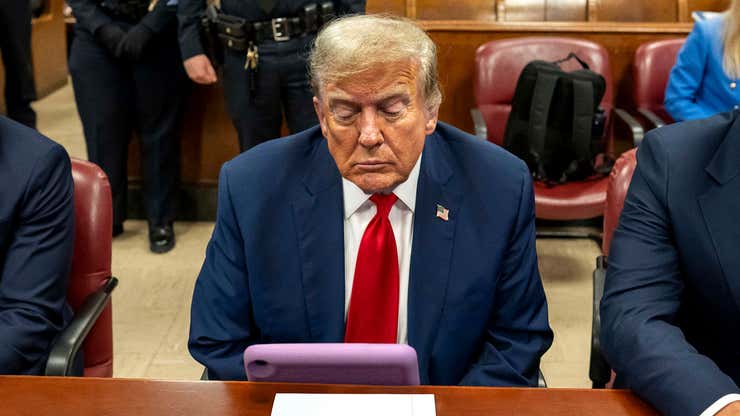 Image for Trump Watching Movie On iPad During Trial Without Using Headphones