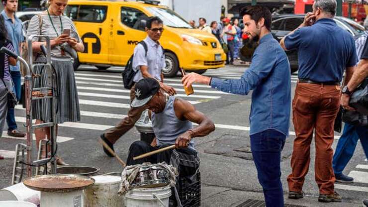 Image for Drunk Man On Street Corner Begging To Be Bucket Drummer’s Manager