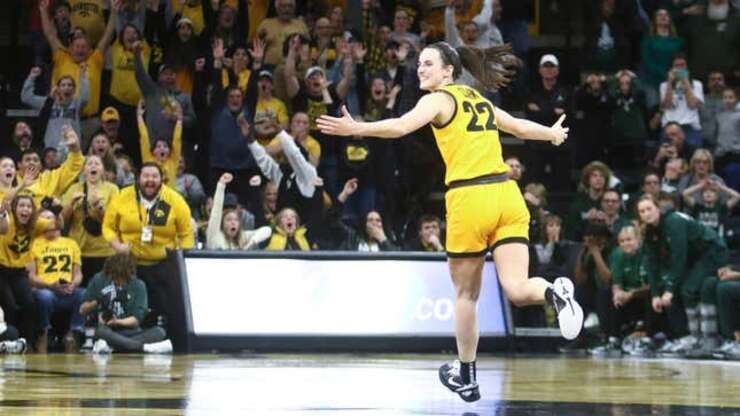 Image for Caitlin Clark Destroys Net, Shatters Jaws, With Game-Winning 3-Pointer