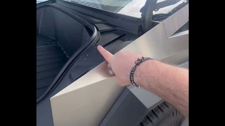 Image for Cybertruck Owner Breaks His Finger Trying to Show Vehicle Is Safe