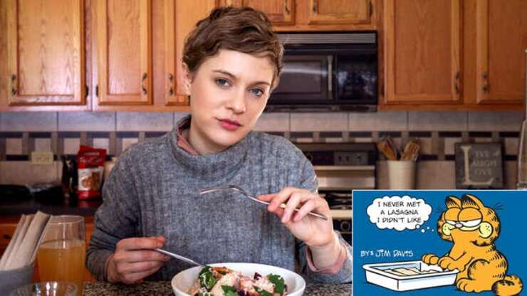 Image for ‘I Wish I Had Your Metabolism,’ Sighs Woman Seeing Garfield Swallow Whole Lasagna In One Gulp