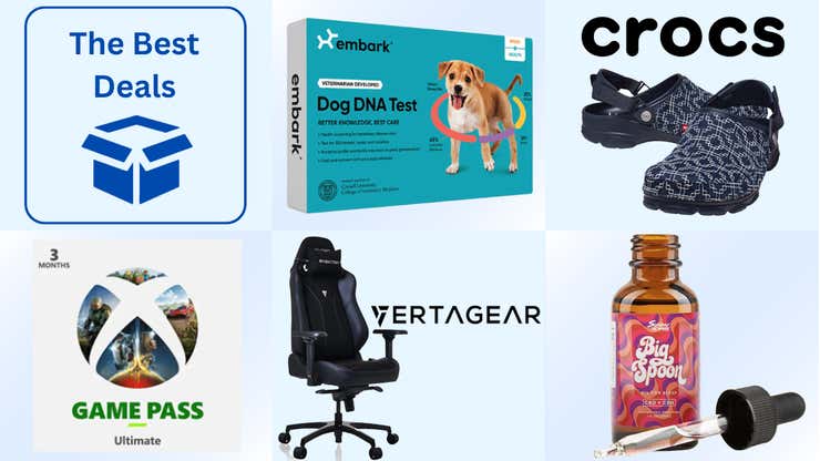 Image for Best Deals of the Day: Xbox Game Pass, Crocs, Embark Pet DNA Test, Vertagear Gaming Chairs, Sunday Scaries & More