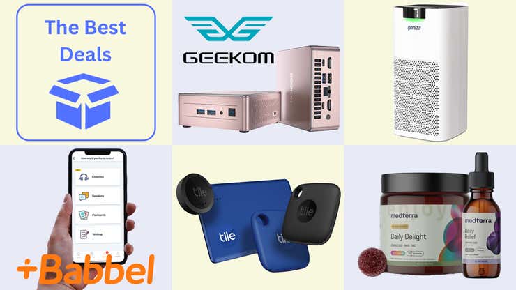 Image for Best Deals of the Day: Geekom Mini PC, Ganiza Air Purifier, Babbel, Tile, Medterra CBD & More
