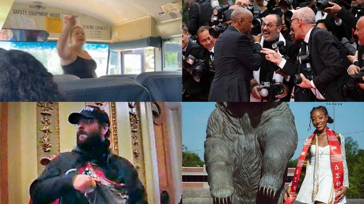 Image for North Carolina Karen Spouts N-Word on School Bus Full of Students, Lip Reader Reveals What Denzel Said in Cannes, Memphis Woman Suffers Tragic Accident While Celebrating College Graduation, Louisiana Couple Dies in Two Separate Car Crashes on Same Day, 5 Things About Nottoway Plantation's Horrid Legacy and More News From the Week