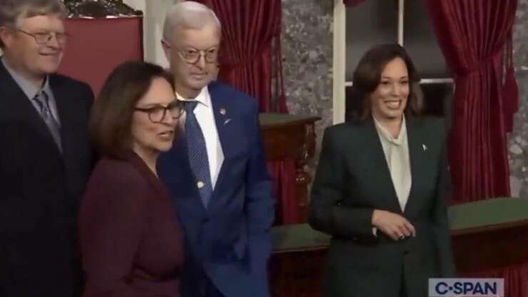 Image for WATCH: Husband Of GOP Senator Apparently Refuses to Shake Kamala Harris' Hand, Is Dragged to the Depths By Social Media