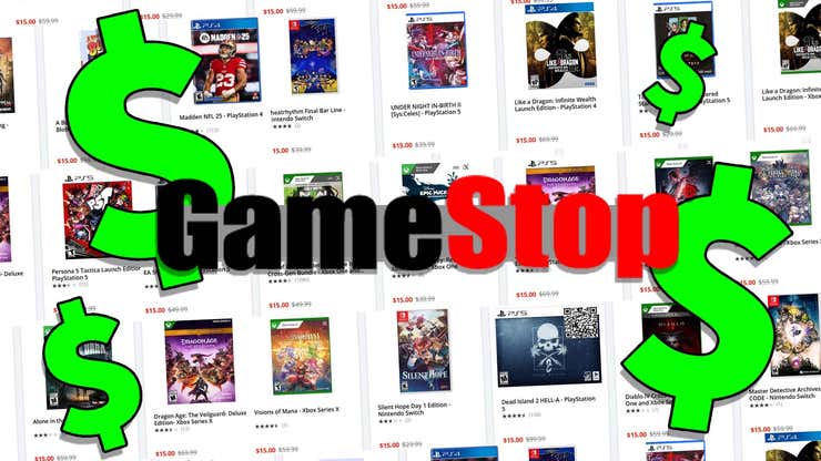 Image for GameStop Is Selling A Ton Of Big Games For Just $15