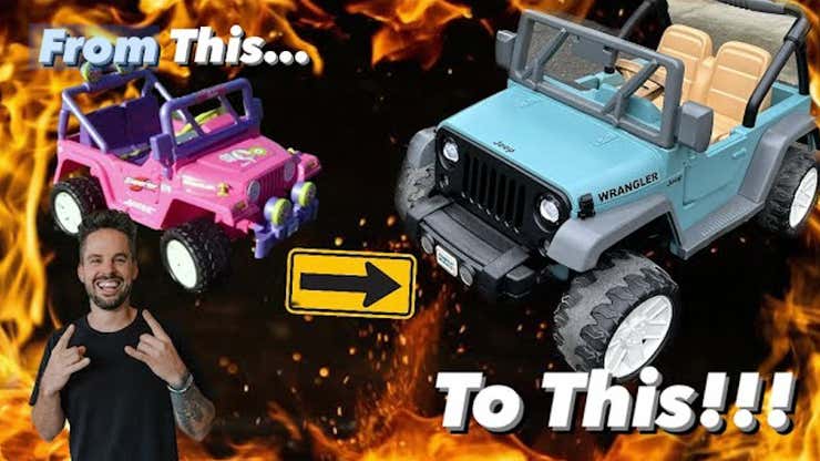 Image for Dad Customizes His Daughter's Old Power Wheels Jeep, Makes A Badass Little Truck