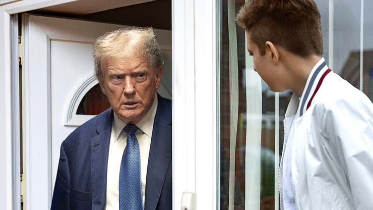 Image for Barron Shows Up On Trump’s Doorstep Claiming To Be His Son