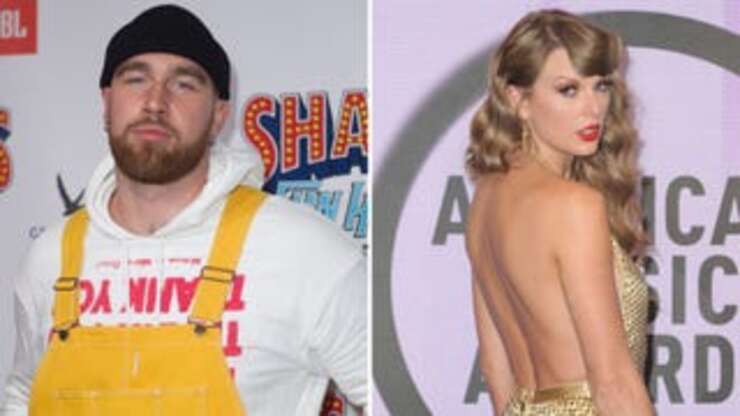 Image for Happy New Year! Taylor Swift Kissed Travis Kelce While He Was Wearing a Corduroy Suit