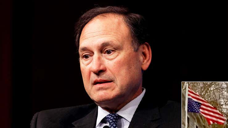 Image for Samuel Alito: ‘I Tried To Take The Flag Down, But My Wife Hit Me. She Hits Me Every Night’