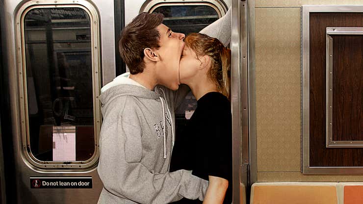 Image for Annoying Teen On Train Has Girlfriend’s Whole Face In Mouth