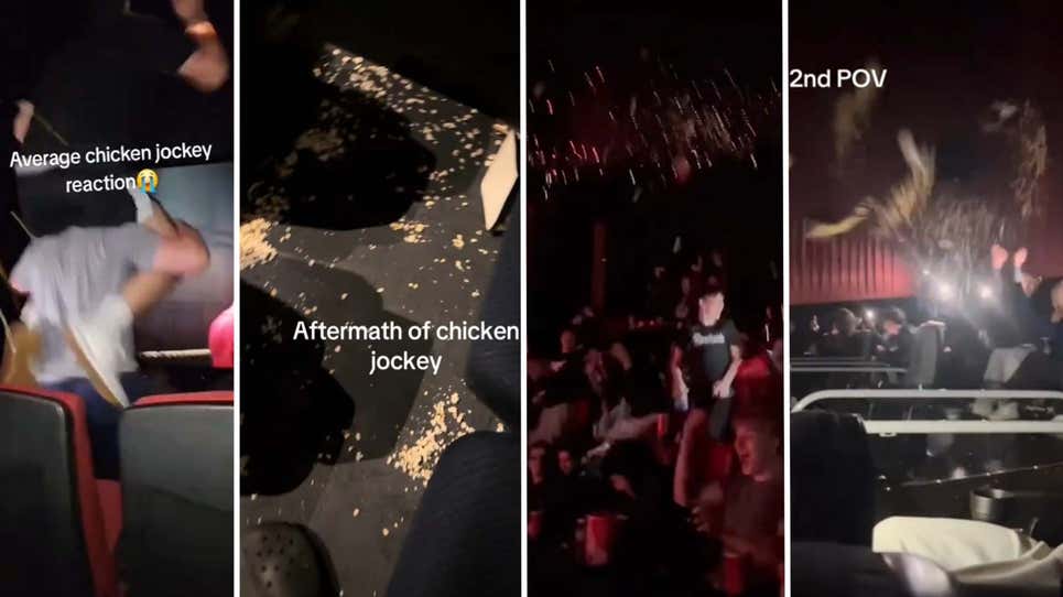 Image for A Minecraft Movie's Chicken Jockey Meme Causing Chaos At Theaters With At Least One Incident Involving Police