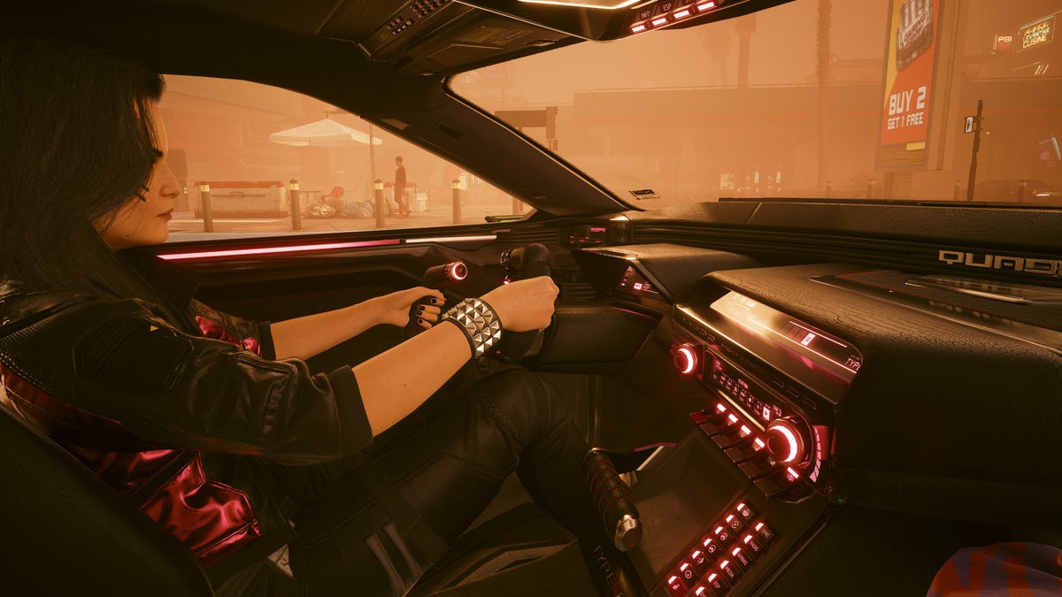 Cyberpunk 2077's Knows That All Car Interiors Need Buttons