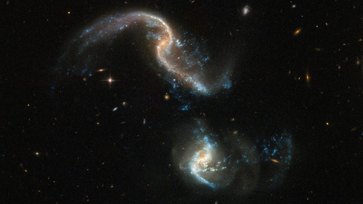 Photos: The Hubble Space telescope captured two galaxies colliding