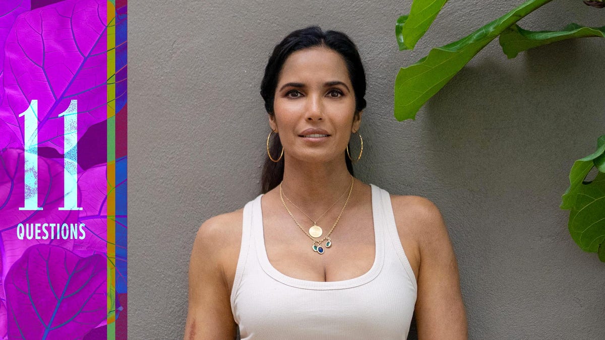 Padma Lakshmi, the Top Chef Host wearing vintage 1950's Fred Leighton  pendant earrings | Cathy Eastham Fine Jewelry