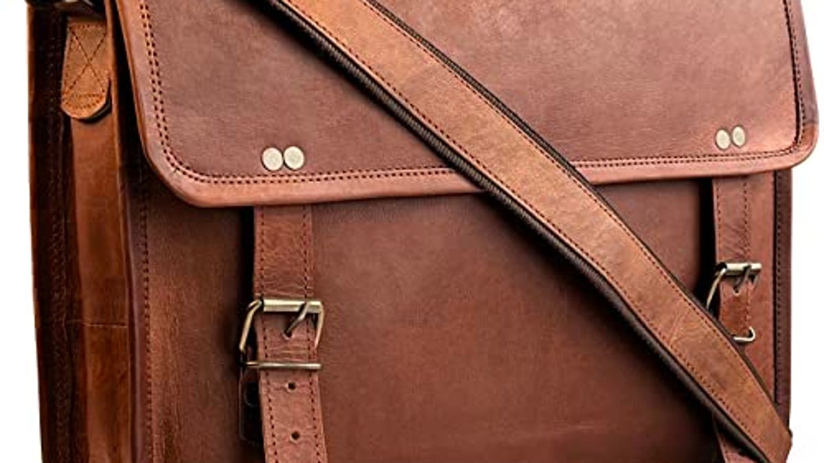 RUSTIC TOWN Leather Messenger Bag for Men Women, Now 46.68% Off