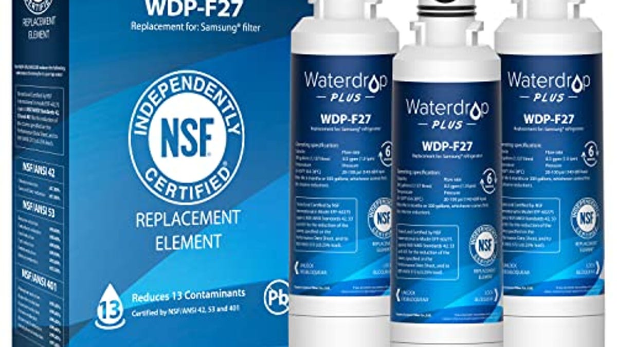Waterdrop Plus DA29-00020B 𝐍𝐒𝐅 𝟒𝟎𝟏&𝟓𝟑&𝟒𝟐 𝐂𝐞𝐫𝐭𝐢𝐟𝐢𝐞𝐝 Refrigerator Water Filter, Now 73.09% Off