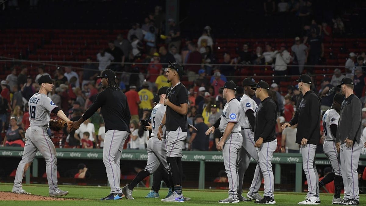 Red Sox play the Miami Marlins at Fenway Park