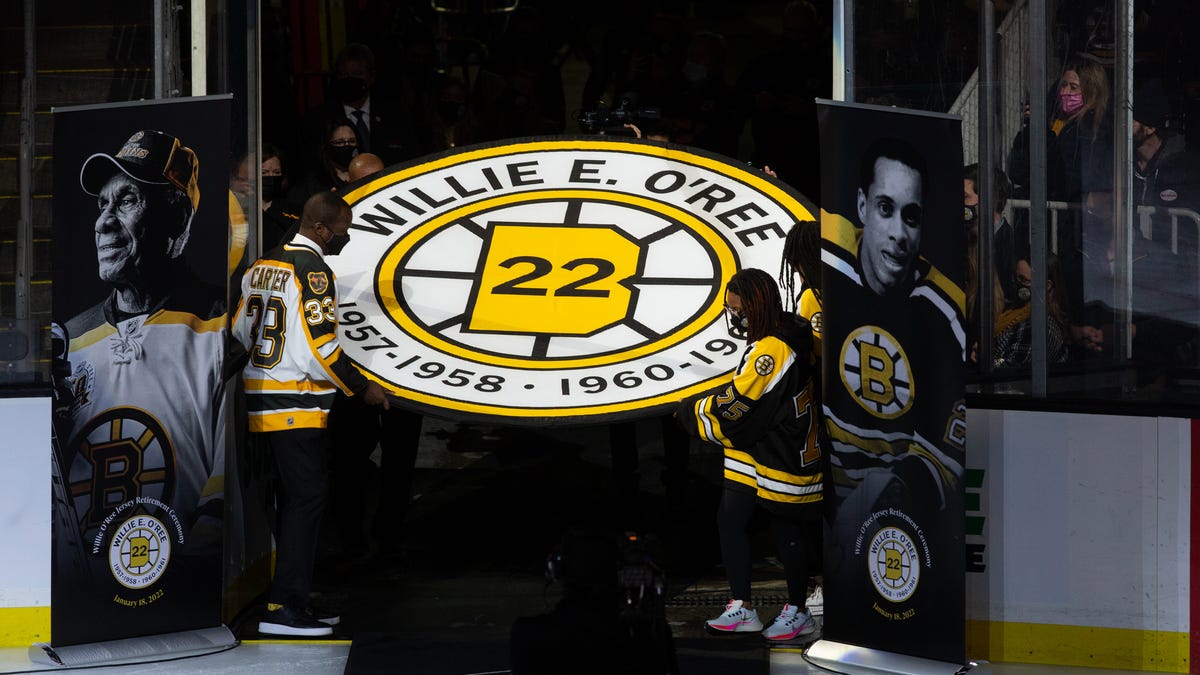 Willie E O'ree 22 Retire Number Patch Hockey Jersey 