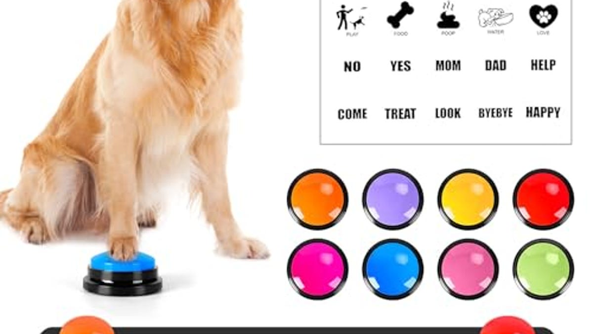 8pcs Colored Voice Recording Buttons Dog Buttons for Communication Dog Talk Button Set, now 33% off