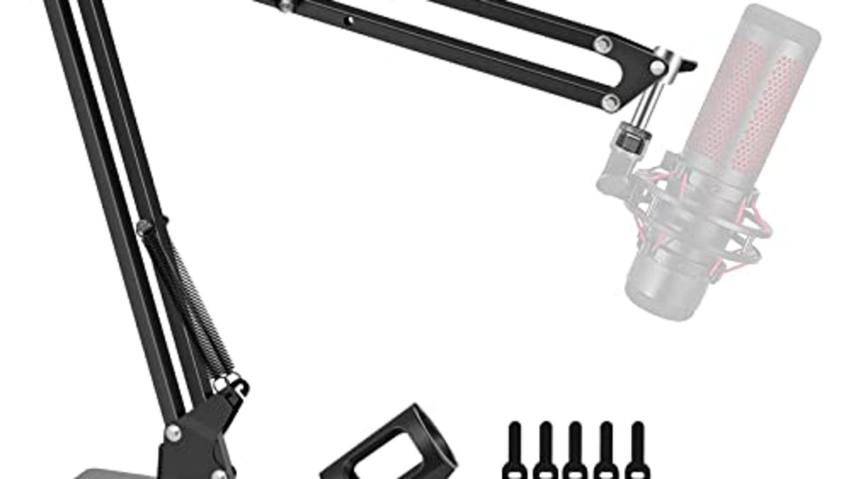 InnoGear Boom Arm Microphone Mic Stand for Blue Yeti HyperX QuadCast SoloCast Snowball Fifine Shure SM7B and other Mic, Now 13% Off