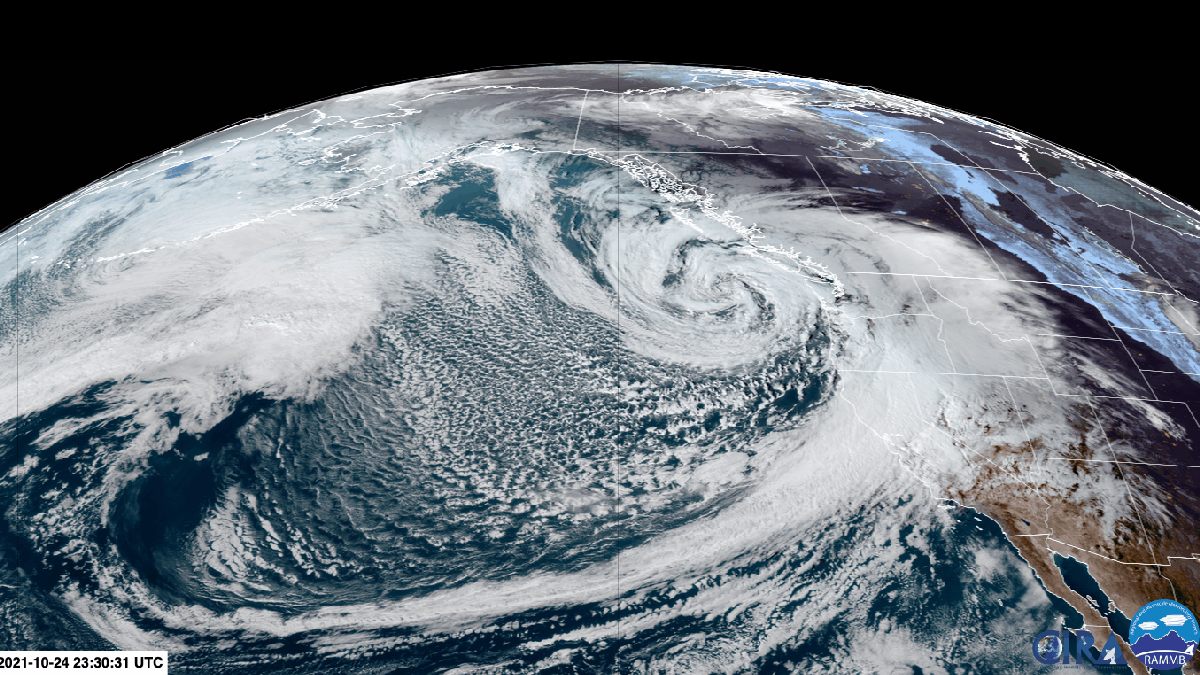 Satellite Image Shows Major Bomb Cyclone Hitting California