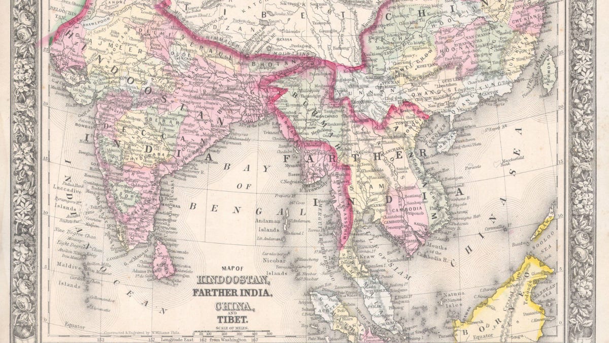 An epic map of India was created in the 19th century