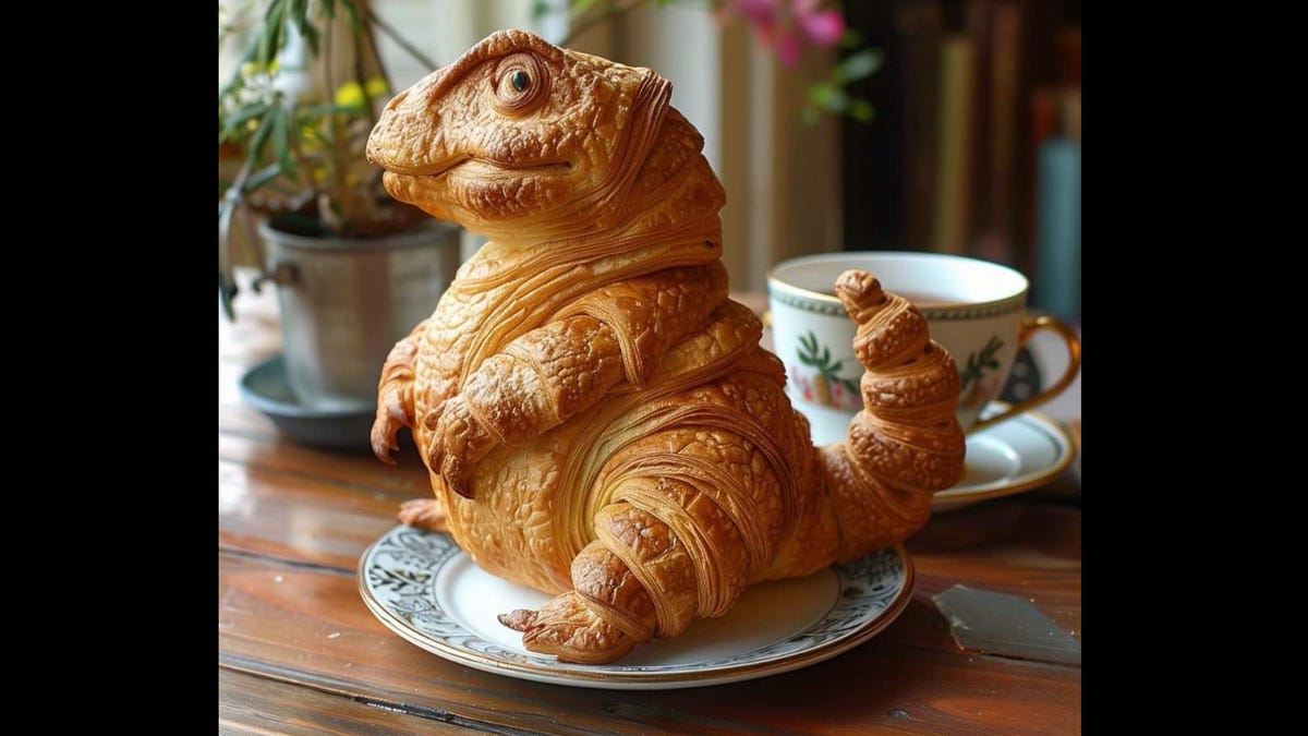 Ese croissant de dinosaurio que se está volviendo viral ahora mismo es trágicamente falso