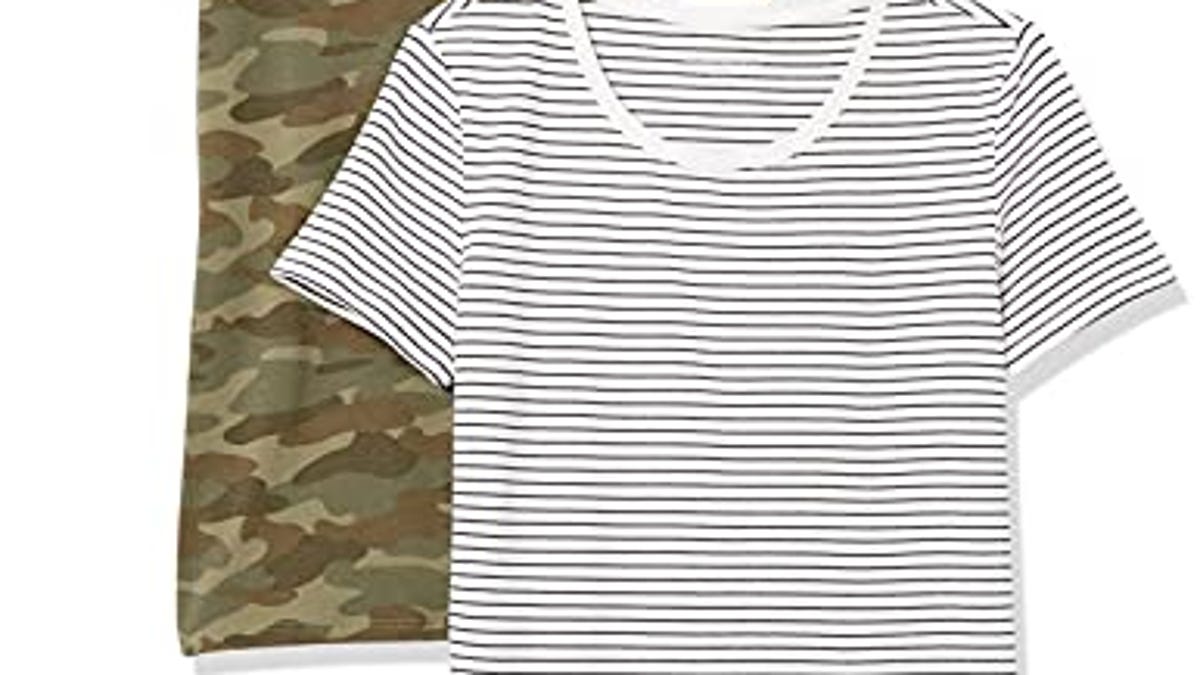 Amazon Essentials Women's Classic-Fit Short-Sleeve Crewneck T-Shirt ...
