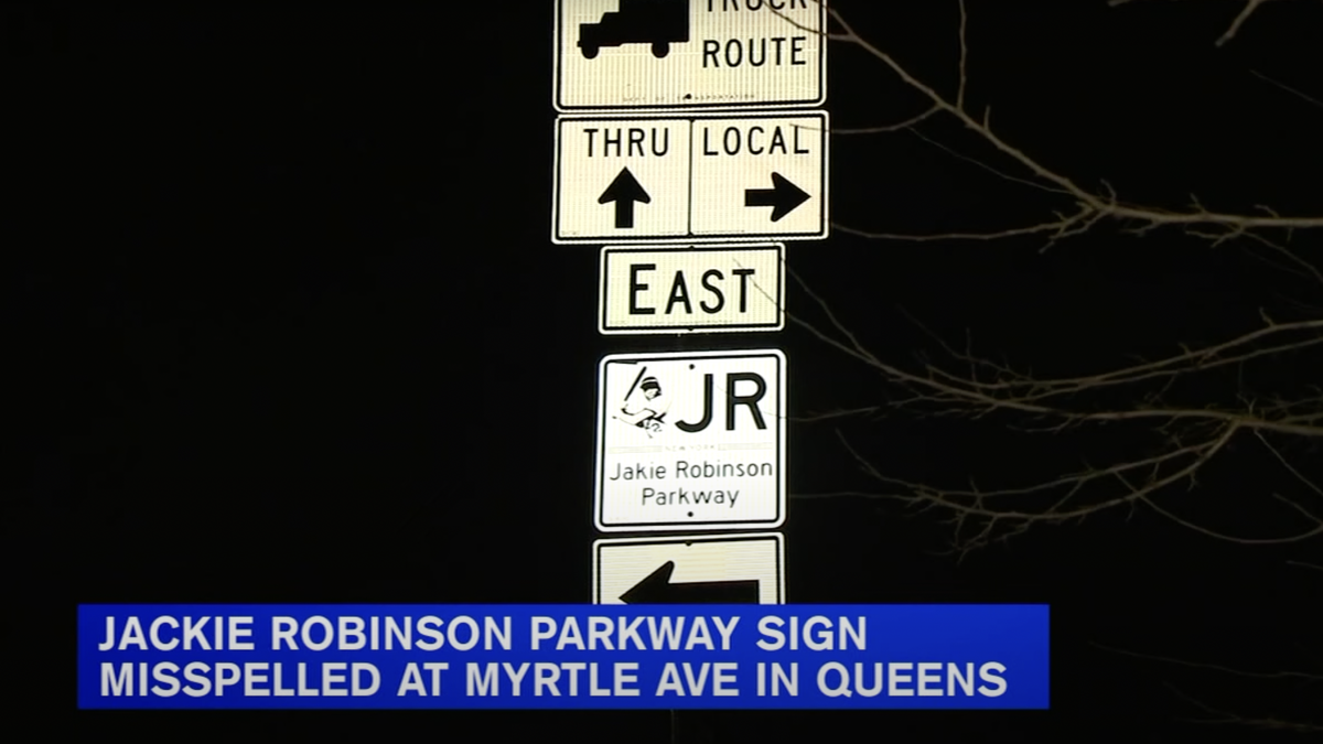 DOT misspells Jackie Robinson's name on Jackie Robinson Parkway : r/nyc