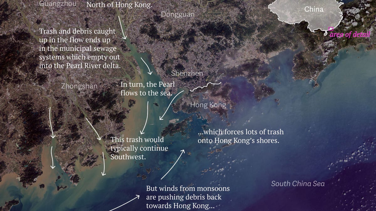 Here’s how huge amounts of trash from the Pearl River Delta washed up ...