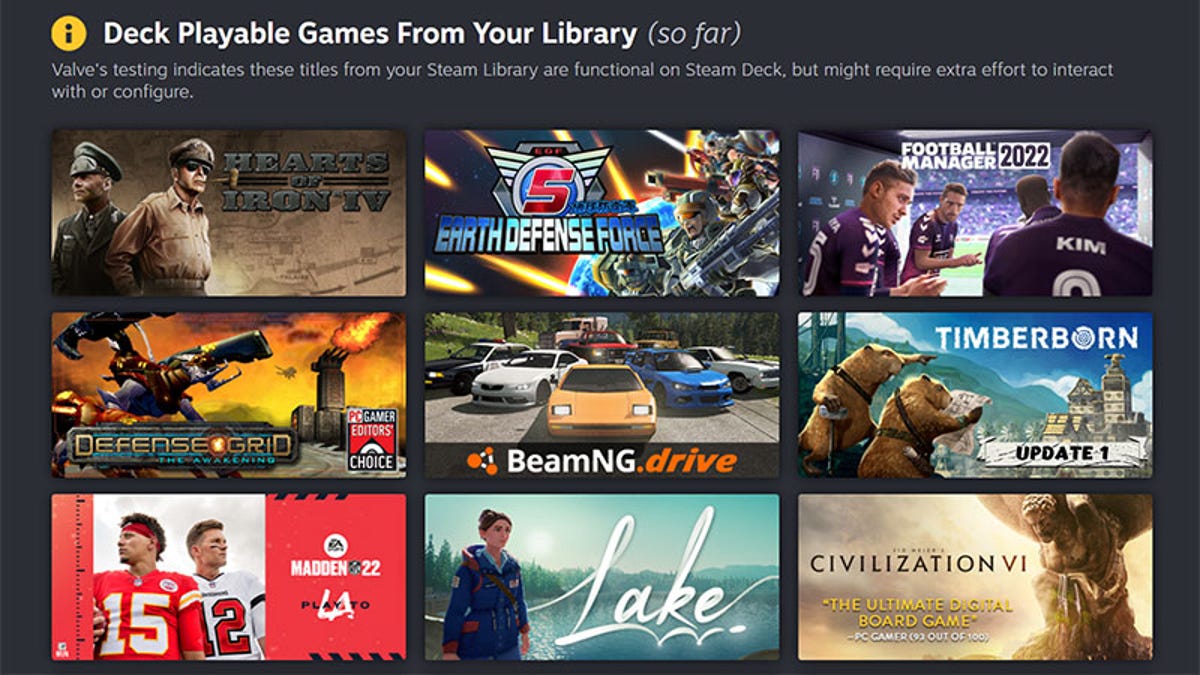 Steam Deck's first batch of compatibility rated games are now
