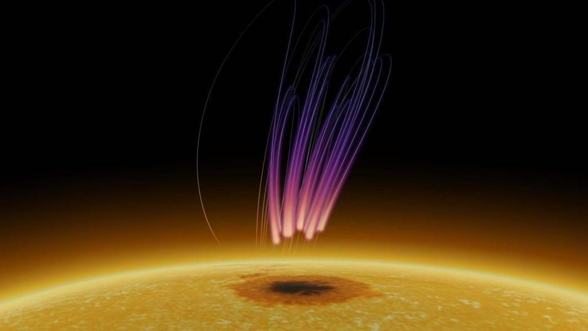 Los investigadores ven una «aurora» sobre las manchas solares