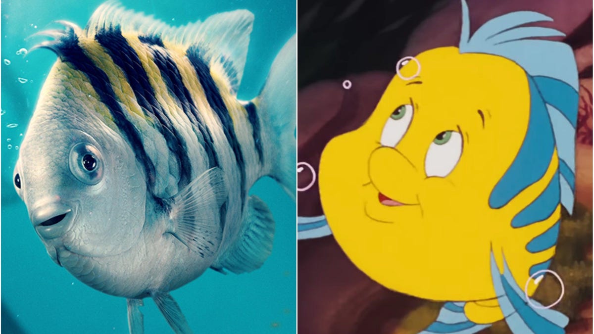 Flounder's live-action 'Little Mermaid' look may be just a bit too