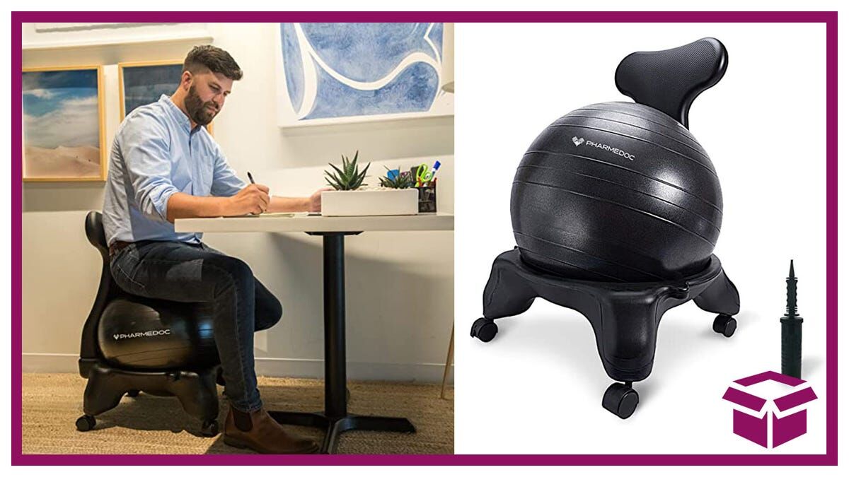Sitting Ball Backerz Balance Chair For Office Home Ergonomic
